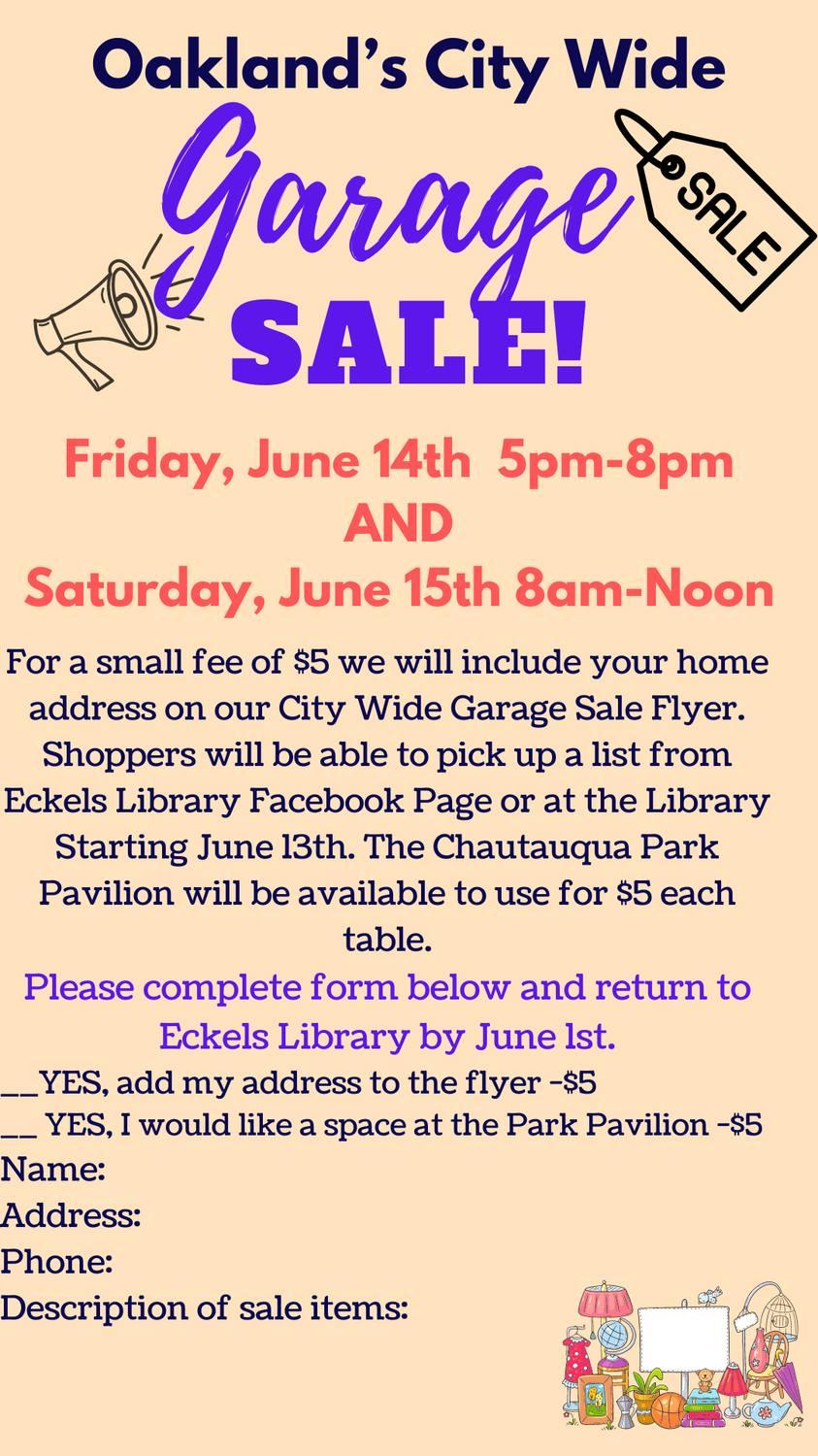 city wide garage sale june 14 & 15