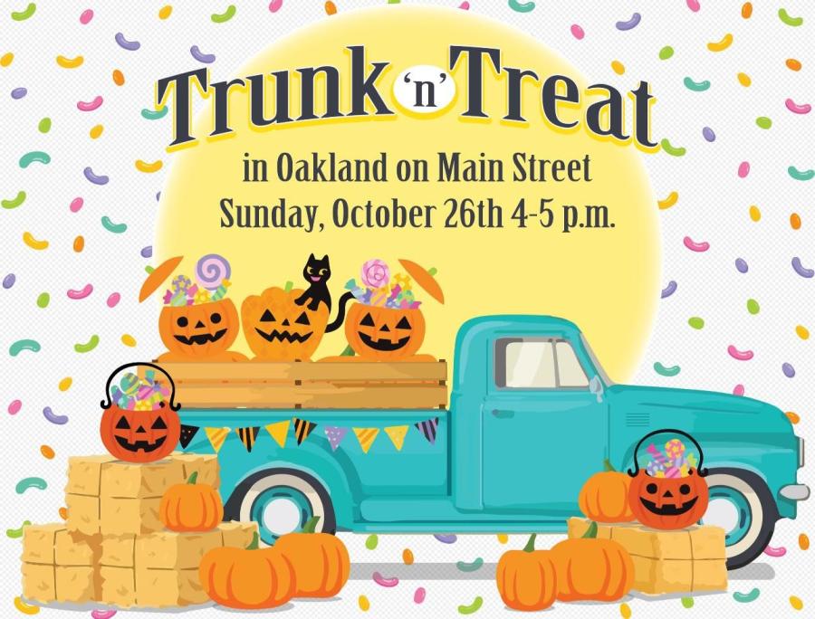 trunk or treat, pumpkins, blue truck, fall, candy